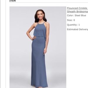 Steel blue bridesmaids dress